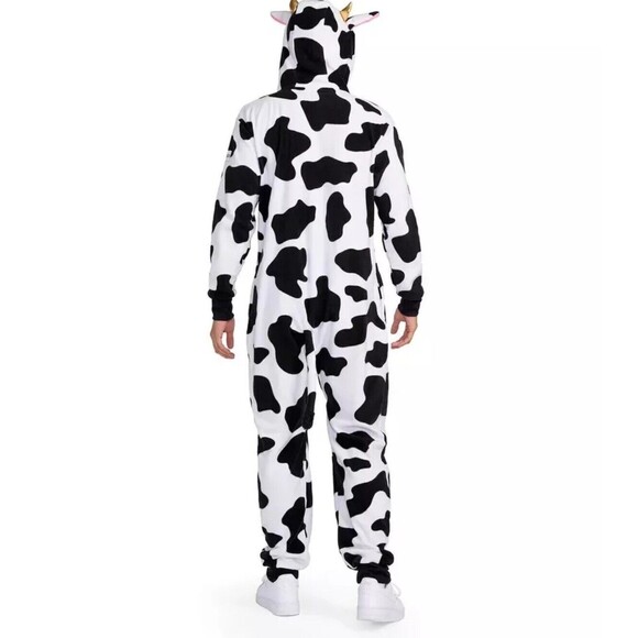 Tipsy Elves Cow Halloween Costume Unisex Jumpsuit Pockets Full Zip XL NWT - Picture 4 of 16